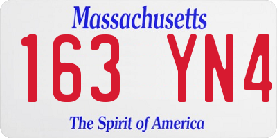MA license plate 163YN4