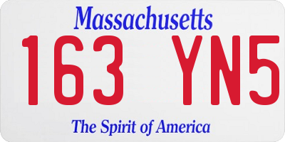 MA license plate 163YN5
