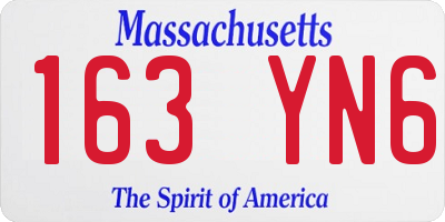 MA license plate 163YN6