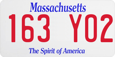 MA license plate 163YO2