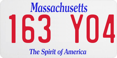 MA license plate 163YO4