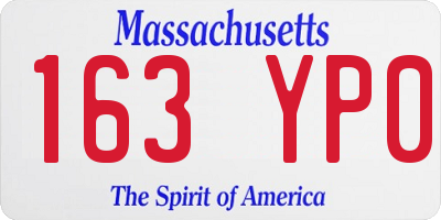 MA license plate 163YP0
