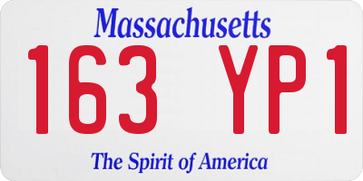 MA license plate 163YP1