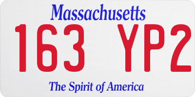 MA license plate 163YP2
