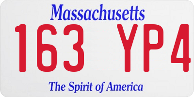 MA license plate 163YP4