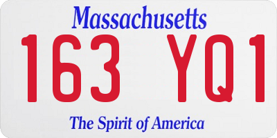 MA license plate 163YQ1