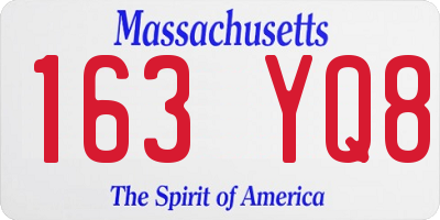 MA license plate 163YQ8