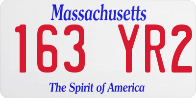 MA license plate 163YR2