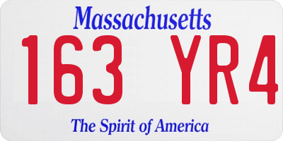MA license plate 163YR4