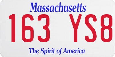 MA license plate 163YS8