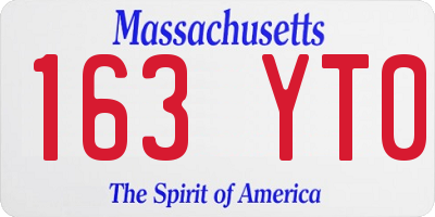 MA license plate 163YT0