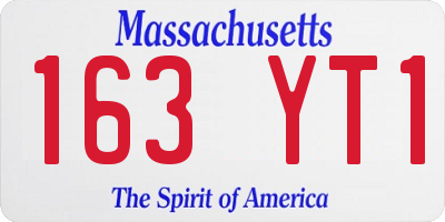 MA license plate 163YT1