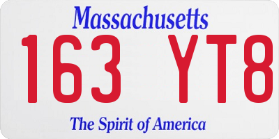 MA license plate 163YT8