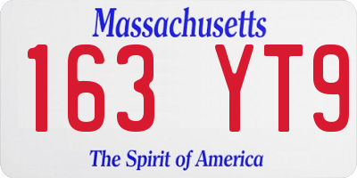 MA license plate 163YT9