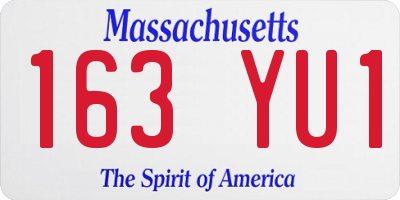 MA license plate 163YU1