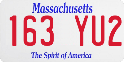 MA license plate 163YU2