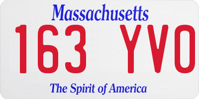MA license plate 163YV0