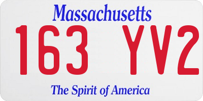MA license plate 163YV2