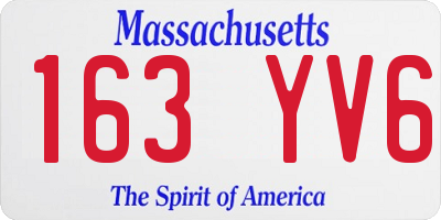 MA license plate 163YV6