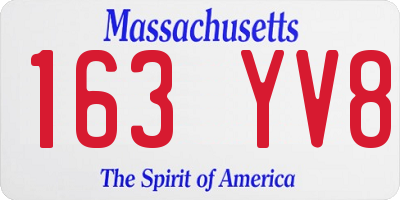 MA license plate 163YV8