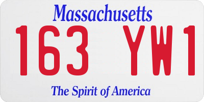 MA license plate 163YW1