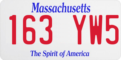 MA license plate 163YW5