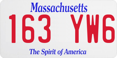 MA license plate 163YW6