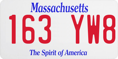 MA license plate 163YW8