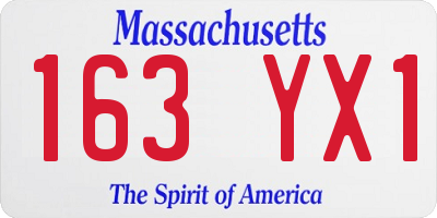 MA license plate 163YX1