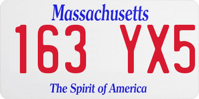 MA license plate 163YX5