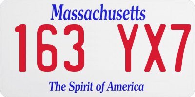 MA license plate 163YX7