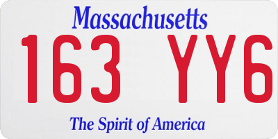 MA license plate 163YY6