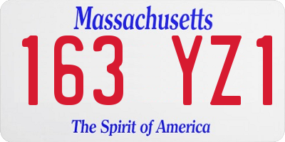 MA license plate 163YZ1