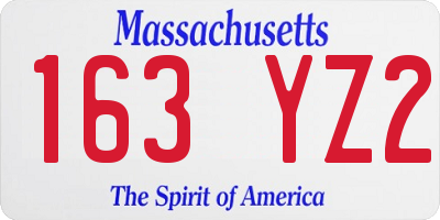 MA license plate 163YZ2