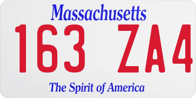 MA license plate 163ZA4