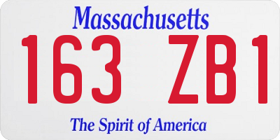 MA license plate 163ZB1