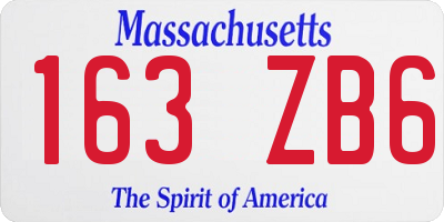 MA license plate 163ZB6