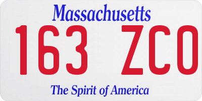 MA license plate 163ZC0