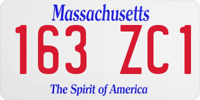 MA license plate 163ZC1