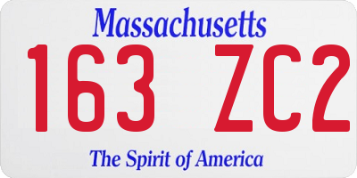 MA license plate 163ZC2