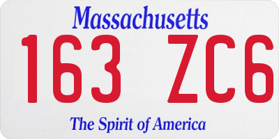 MA license plate 163ZC6