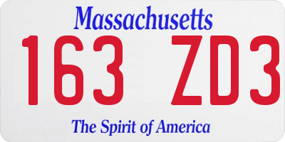 MA license plate 163ZD3