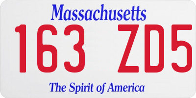 MA license plate 163ZD5