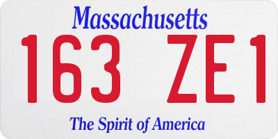 MA license plate 163ZE1