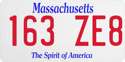 MA license plate 163ZE8