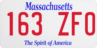 MA license plate 163ZF0