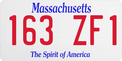 MA license plate 163ZF1