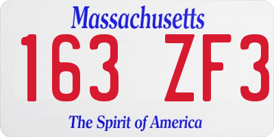 MA license plate 163ZF3