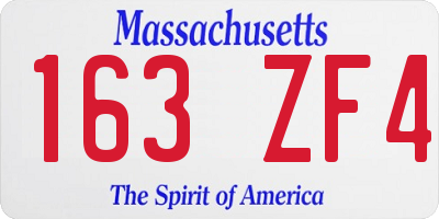 MA license plate 163ZF4
