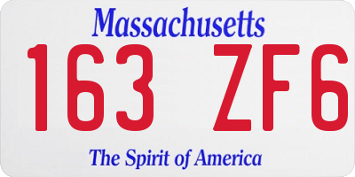 MA license plate 163ZF6
